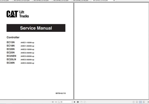 Caterpillar Lift Truck EC25N Service Manuals 1