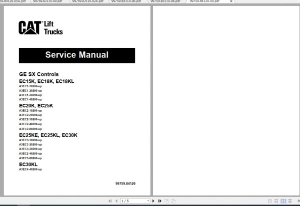 Caterpillar Lift Truck EC30K Service Manuals 1