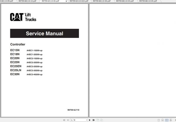 Caterpillar Lift Truck EC30N Service Manuals 1
