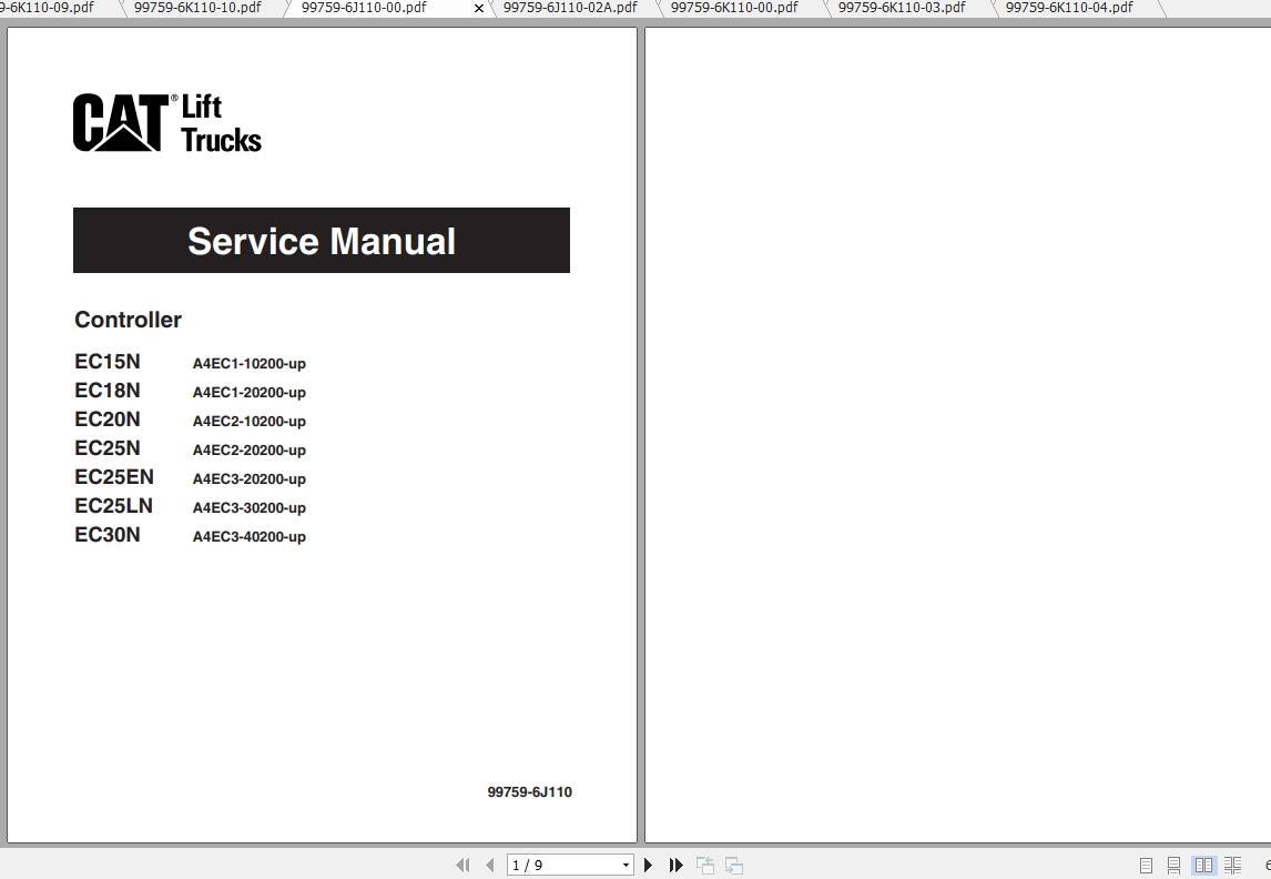 Caterpillar Lift Truck EC30N Service Manuals 1