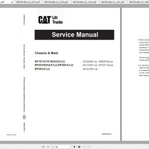 Caterpillar Lift Truck EP10CA1J Service Manuals 1