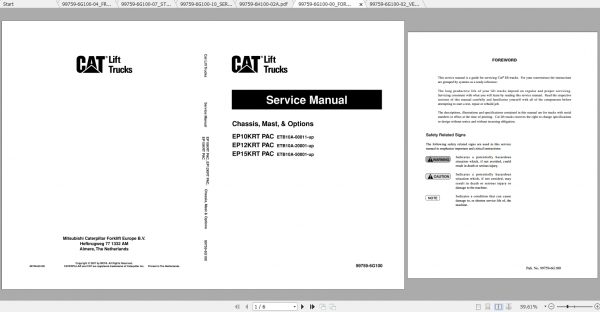 Caterpillar Lift Truck EP12KRT PAC Service Manuals 1