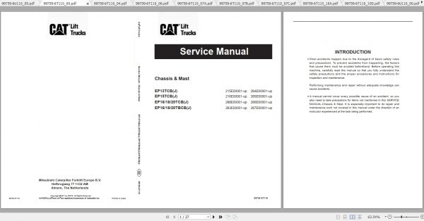 Caterpillar Lift Truck EP13TCBJ Service Manuals 1