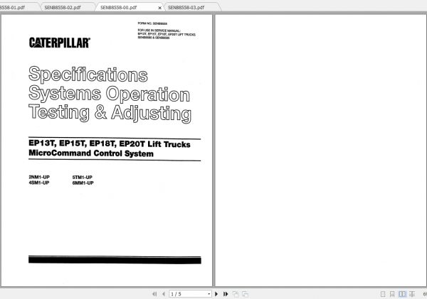 Caterpillar Lift Truck EP13T 36V Service Manuals 1