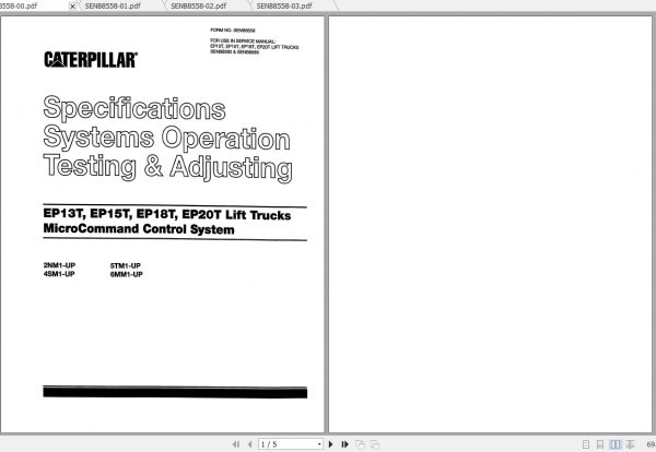 Caterpillar Lift Truck EP13T 48V Service Manuals 1
