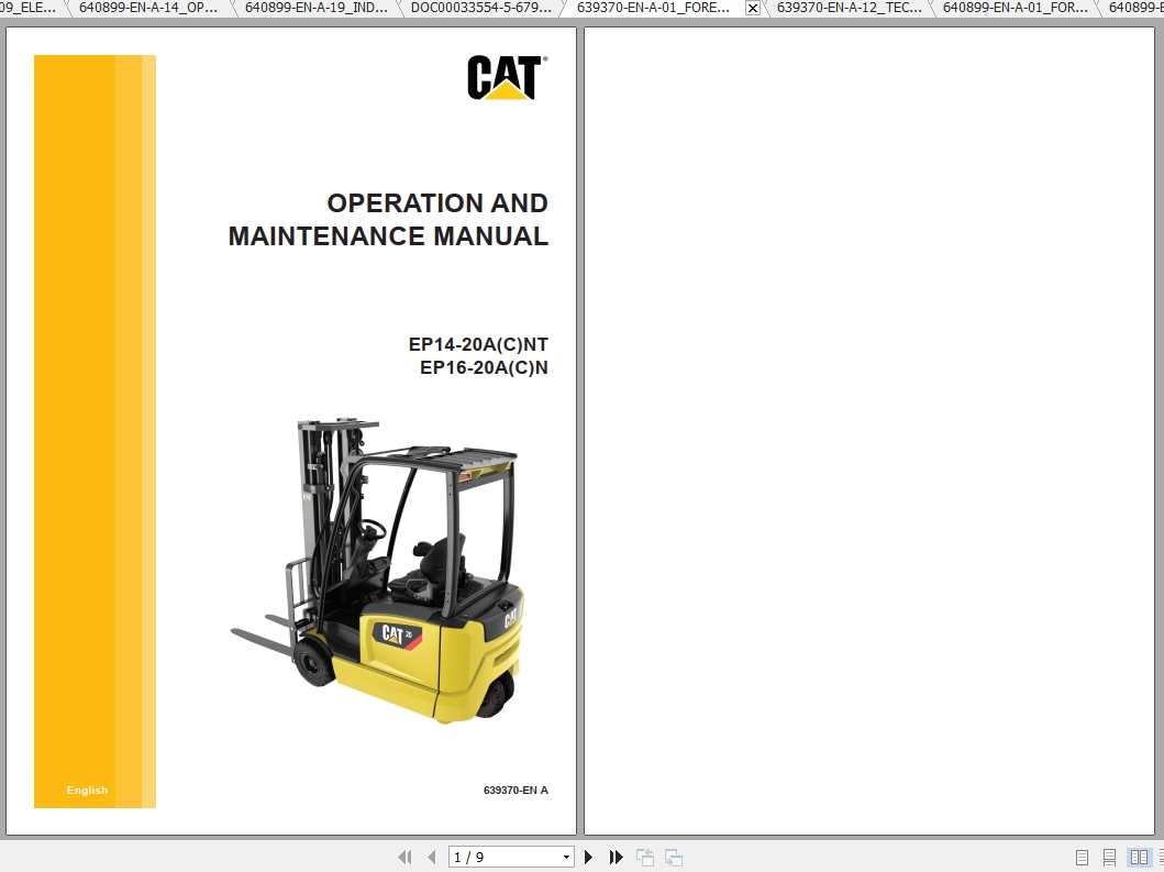 Caterpillar Lift Truck EP14ANT Service Manuals 1