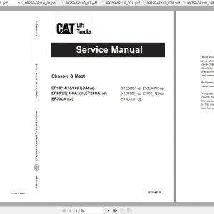 Caterpillar Lift Truck EP14CA1J Service Manuals 1