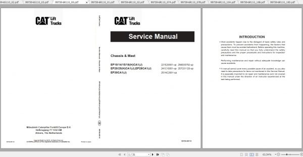 Caterpillar Lift Truck EP14CA1J Service Manuals 1