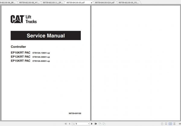 Caterpillar Lift Truck EP15KRT PAC Service Manuals 1
