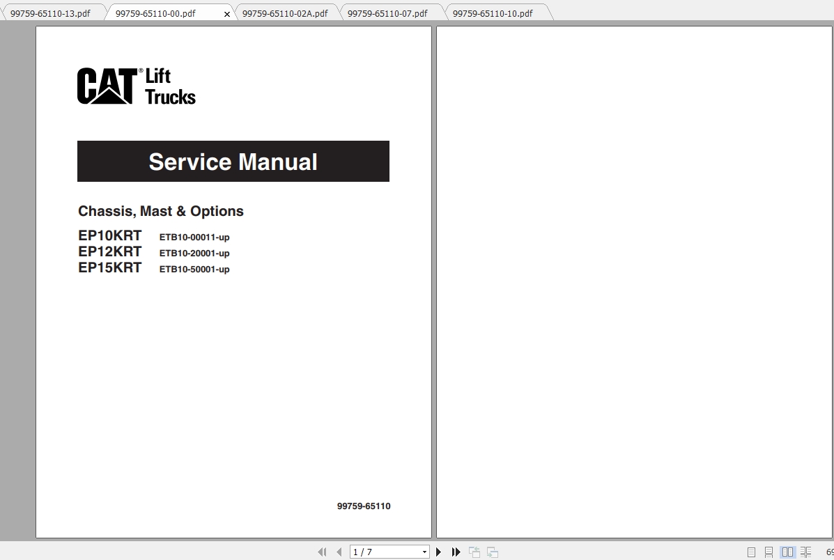 Caterpillar Lift Truck EP15KRT Service Manuals 1