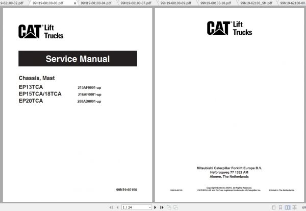 Caterpillar Lift Truck EP15TCA Service Manuals 1