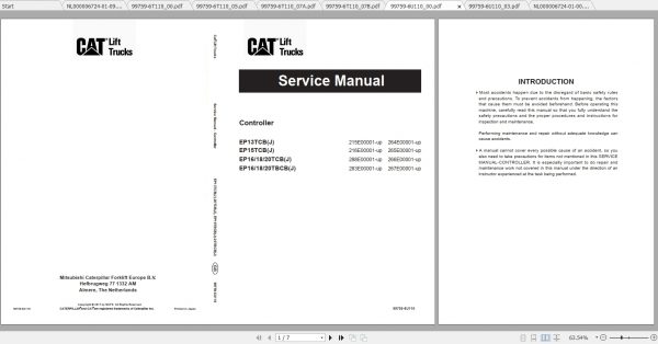 Caterpillar Lift Truck EP15TCB Service Manuals 1
