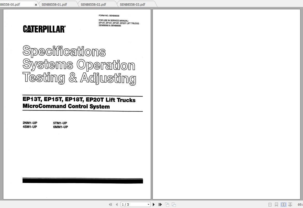 Caterpillar Lift Truck EP15T 48V Service Manuals 1