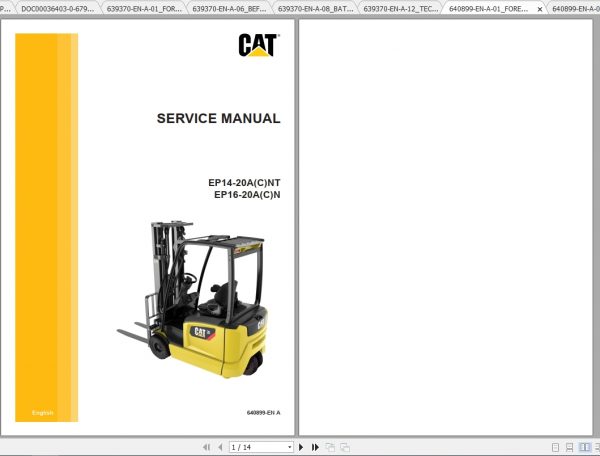 Caterpillar Lift Truck EP16ANT Service Manuals 1
