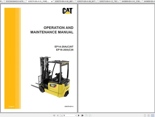 Caterpillar Lift Truck EP16ANT Service Manuals 2 1