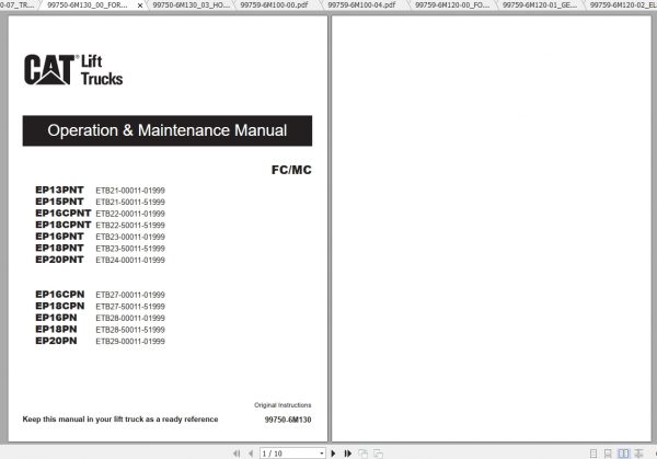 Caterpillar Lift Truck EP16CPN Service Manuals 2