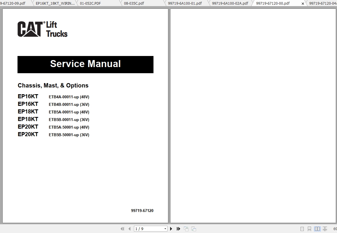 Caterpillar Lift Truck EP16KT Service Manuals 1