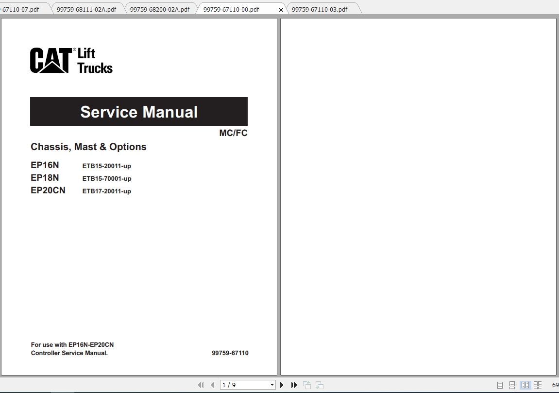 Caterpillar Lift Truck EP16N Service Manuals 1