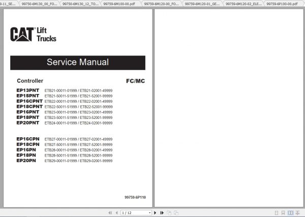 Caterpillar Lift Truck EP16PN Service Manuals 1
