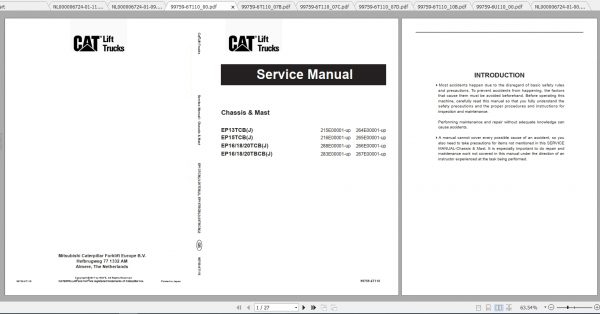Caterpillar Lift Truck EP16TBCB Service Manuals 1