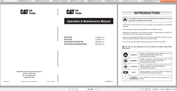 Caterpillar Lift Truck EP16TCB Service Manuals 3