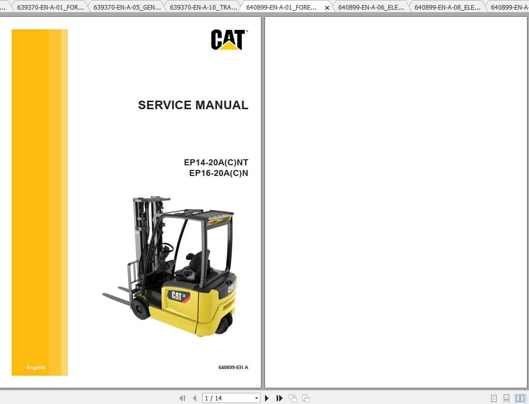 Caterpillar Lift Truck EP18ACN Service Manuals 1