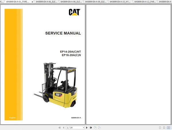 Caterpillar Lift Truck EP18ANT Service Manuals 1