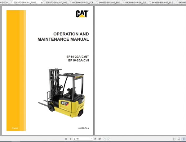 Caterpillar Lift Truck EP18ANT Service Manuals 2