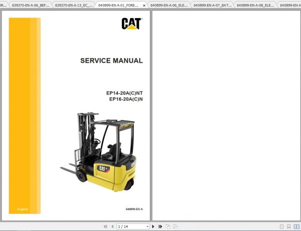 Caterpillar Lift Truck EP18AN Service Manuals 1