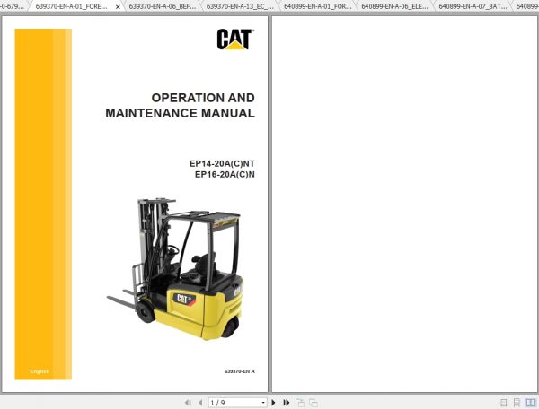 Caterpillar Lift Truck EP18AN Service Manuals 2