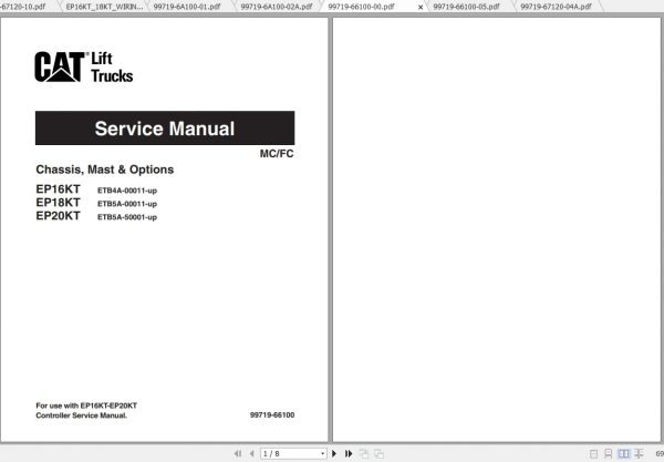 Caterpillar Lift Truck EP18KT Service Manuals 1