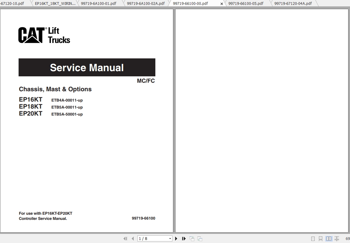 Caterpillar Lift Truck EP18KT Service Manuals 1