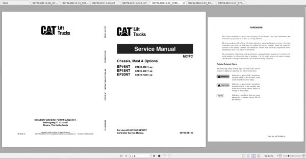Caterpillar Lift Truck EP18NT Service Manuals 1