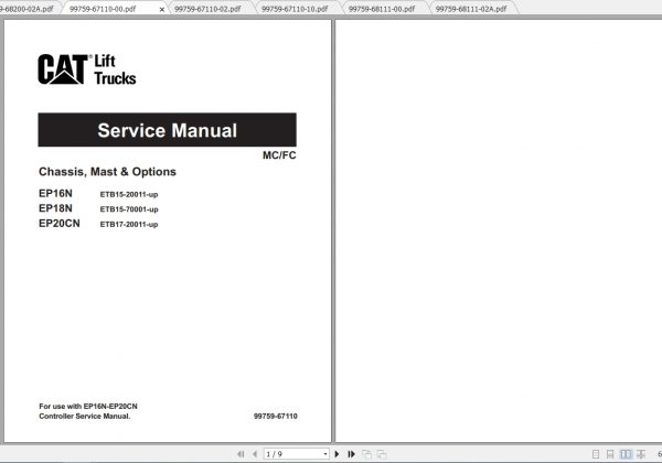 Caterpillar Lift Truck EP18N Service Manuals 1