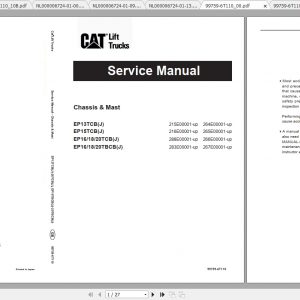 Caterpillar Lift Truck EP18TBCB Service Manuals 1