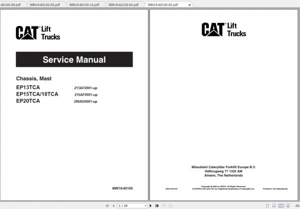 Caterpillar Lift Truck EP18TCA Service Manuals 1