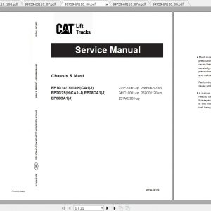Caterpillar Lift Truck EP20CA1J Service Manuals 1