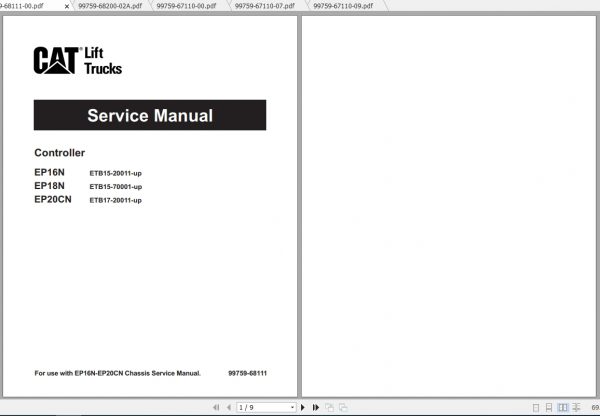 Caterpillar Lift Truck EP20CN Service Manuals 1