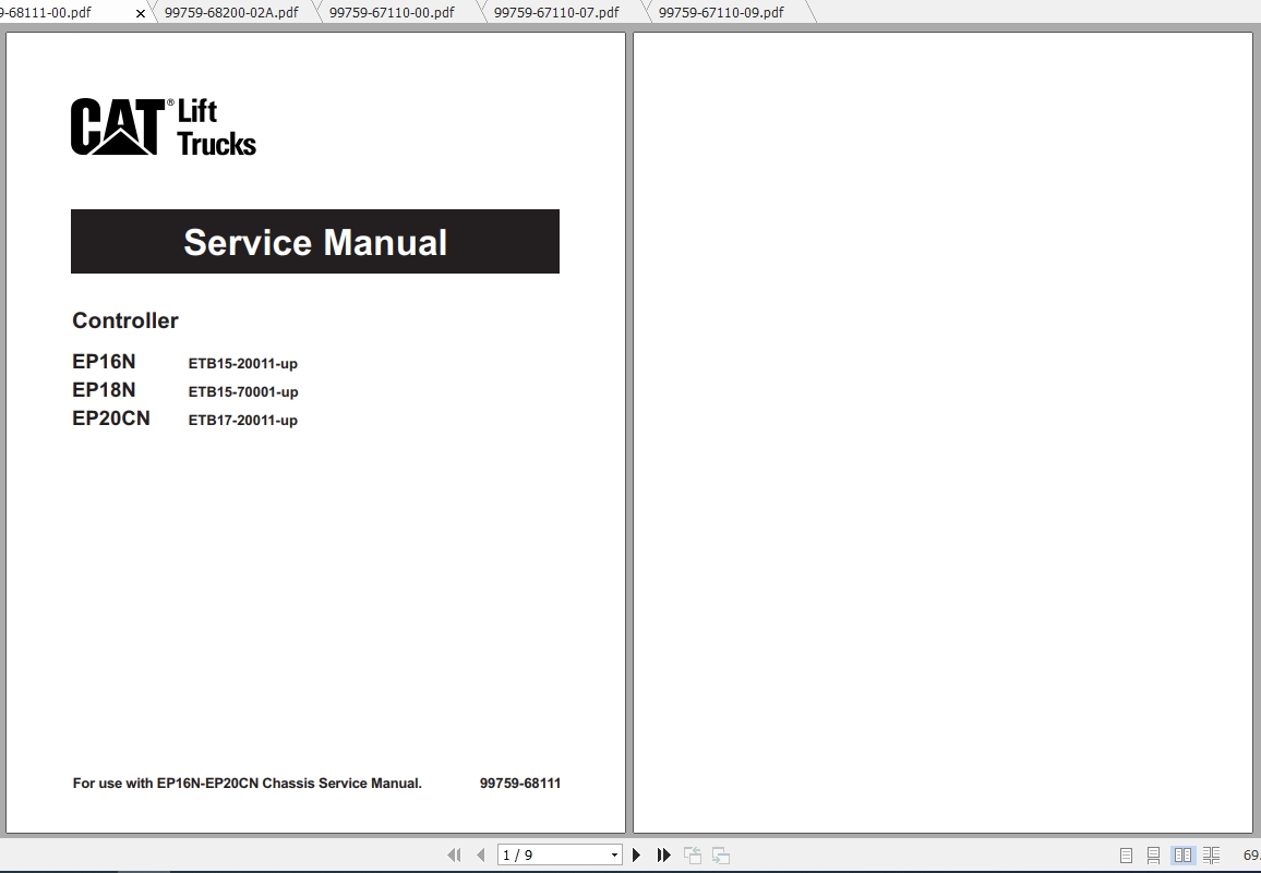 Caterpillar Lift Truck EP20CN Service Manuals 1