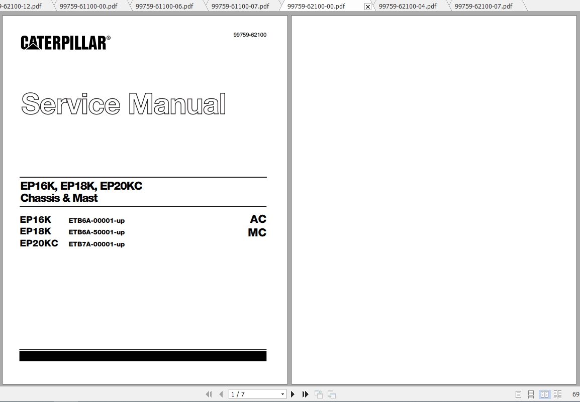 Caterpillar Lift Truck EP20KC Service Manuals 1