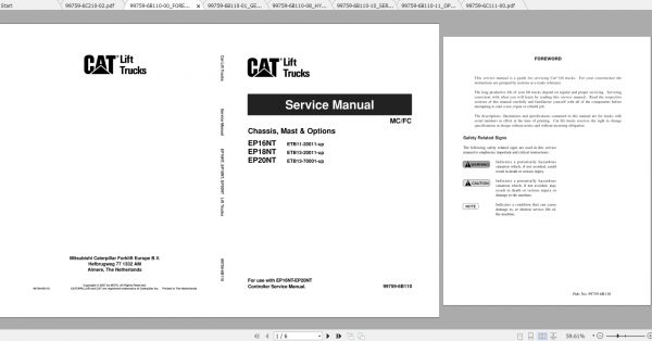 Caterpillar Lift Truck EP20NT Service Manuals 1