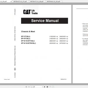 Caterpillar Lift Truck EP20TBCBJ Service Manuals 1