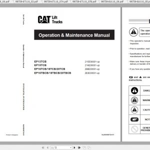 Caterpillar Lift Truck EP20TBCB Service Manuals 1