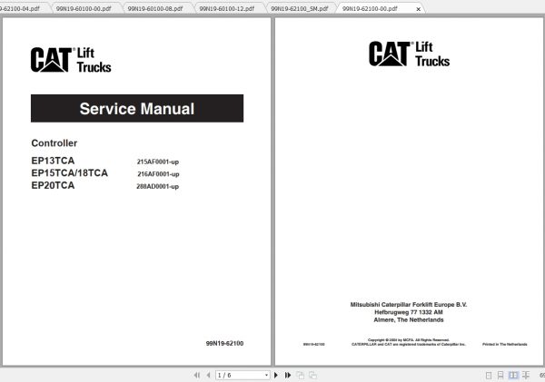 Caterpillar Lift Truck EP20TCA Service Manuals 1