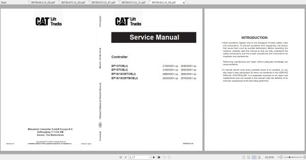 Caterpillar Lift Truck EP20TCBJ Service Manuals 1