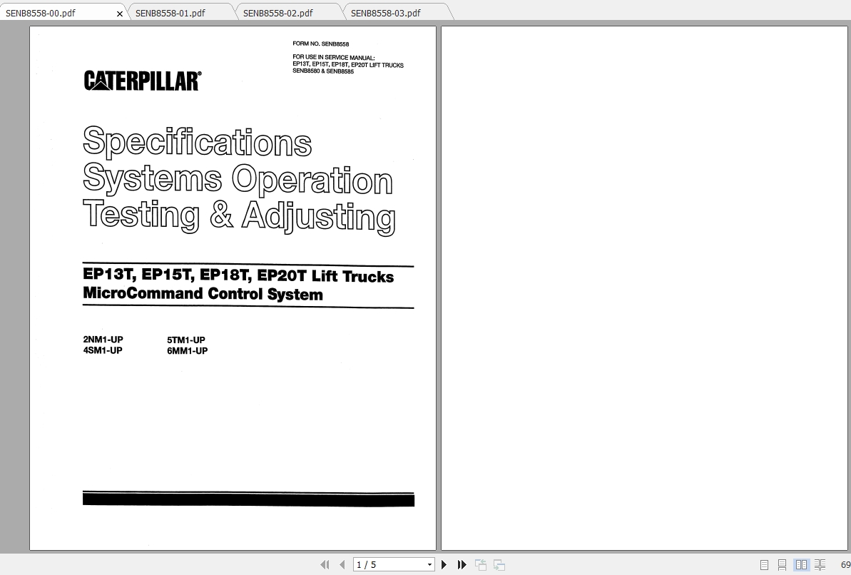 Caterpillar Lift Truck EP20T 48V Service Manuals 1