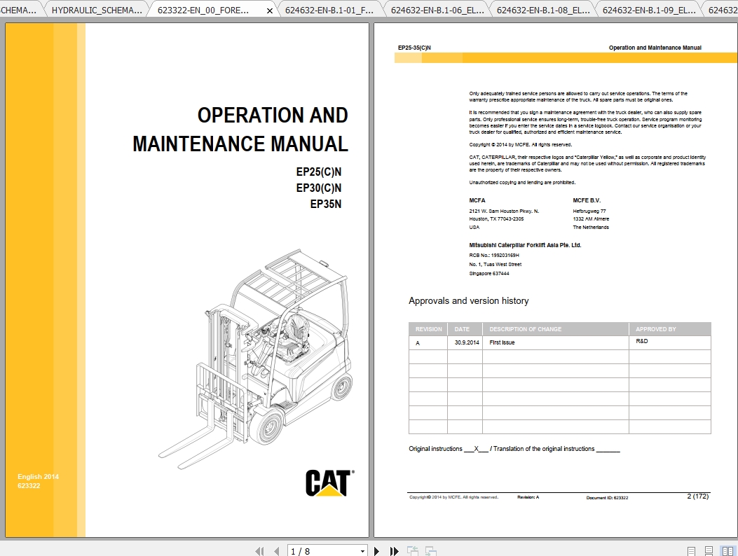 Caterpillar Lift Truck EP25N Service Manuals 1