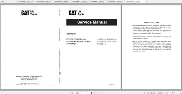 Caterpillar Lift Truck EP28CA1J Service Manuals 1