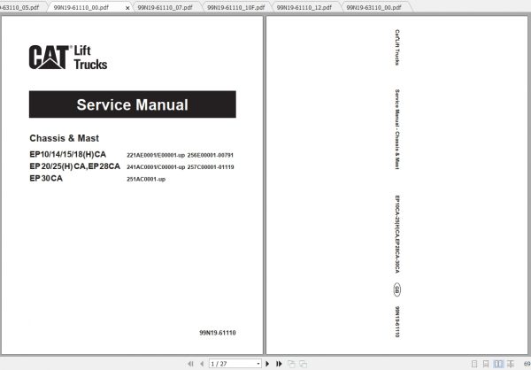 Caterpillar Lift Truck EP28CA Service Manuals 1