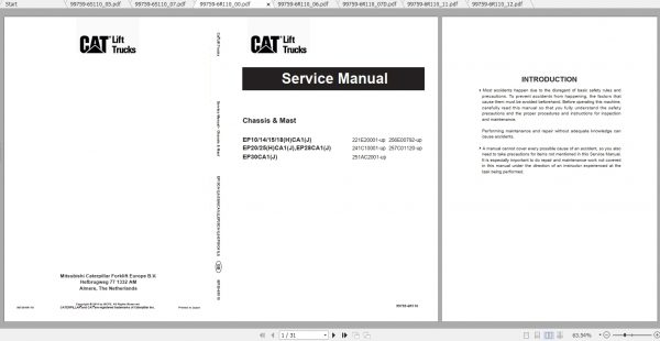 Caterpillar Lift Truck EP30CA1J Service Manuals 1